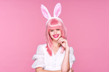 girl with bunny ears