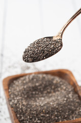 Chia seeds in a spoon