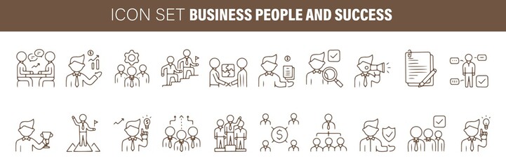 Thin line icons set. Icons for business, management, finance, strategy, planning, analytics, banking, communication, social network