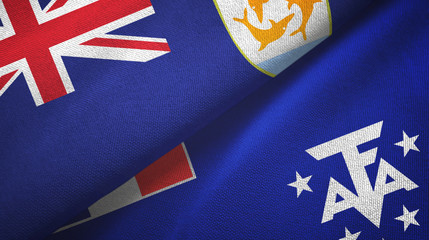 Anguilla and French Southern and Antarctic Lands two flags textile cloth