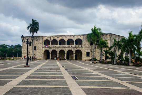 View of Alc?zar de Col?n against cloudy sky, Santo Domingo, Dominican Republic