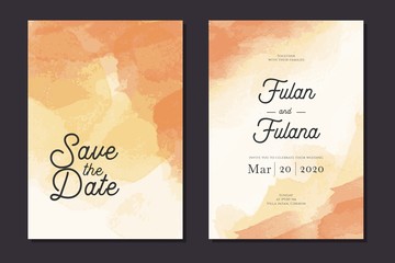 wedding invitation card abstract watercolor pastel color tone beautiful elegant simple frame vintage retro ornament decoration background mockup greeting template vector illustration