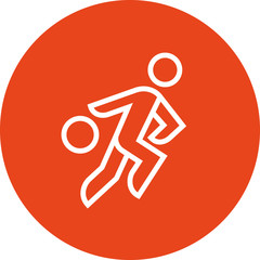 Person Dribbling Basketball Outline Icon