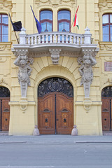 Fototapeta na wymiar City Hall Door Szeged Hungary