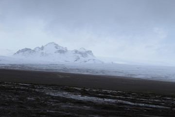 rain on the glacier in Iceland
