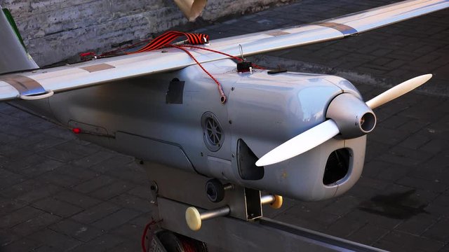 Military drone, unmanned aircraft. 4K.