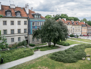 Fototapeta na wymiar Panoramic view of the city Warsaw in Poland