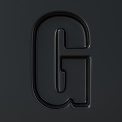 Black engraved font Letter G 3D