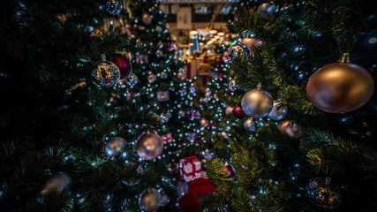 Obraz na płótnie Canvas Christmas tree lights gifts 