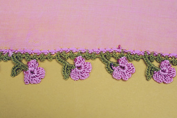 Turkish colorful needle work ornamental craft with embroidery and  patterns