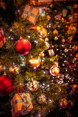 Obraz na płótnie Canvas Christmas tree lights gifts 