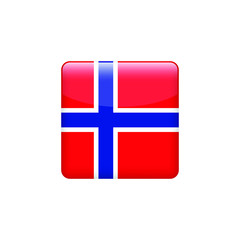 Obraz premium square Norway flag. Simple vector Norway flag