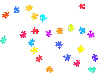 Game crux jigsaw puzzle rainbow colors pieces 