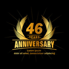 46 years logo design template. Anniversary vector and illustration template. 