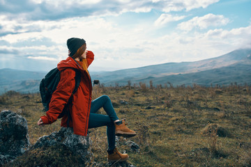 hiker on top of mountain