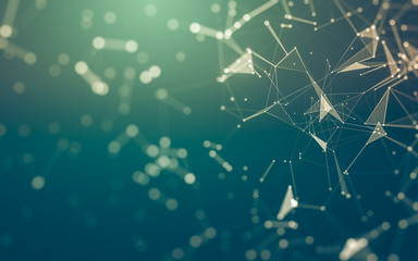 Abstract background. Molecules technology with polygonal shapes, connecting dots and lines....