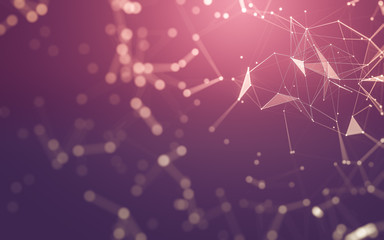 Abstract background. Molecules technology with polygonal shapes, connecting dots and lines. Connection structure. Big data visualization.