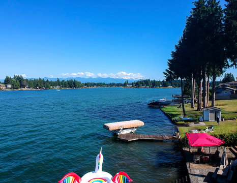 Man Made Lake Tapps On A Beautiful Summer Day In Bonney Lake Washington