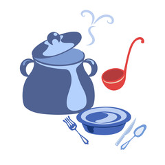 A set of kitchen utensils.