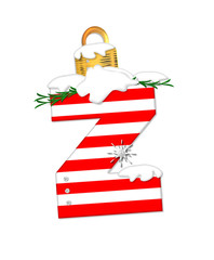 Alphabet Candy Cane Ornament Two Z
