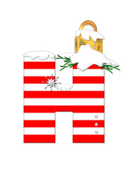 Alphabet Candy Cane Ornament Two H