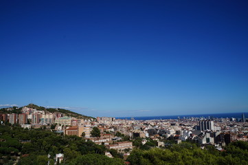 Fototapeta premium the landscape from park guell in barcelona