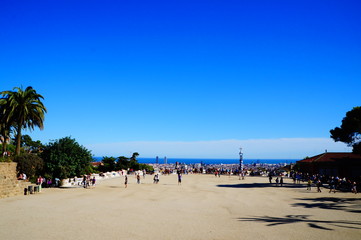 the landscape from park guell in barcelona