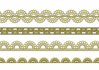 3d golden vintage embroidery pattern