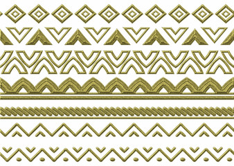 3d golden vintage embroidery pattern