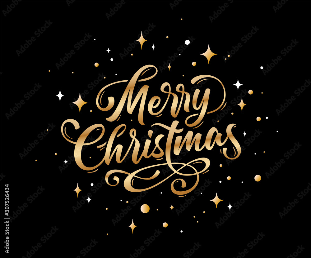 Wall mural merry christmas. lettering text for merry christmas