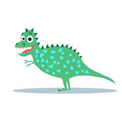 Cute dinosaur cartoon drawn as vector for tee print. Vector