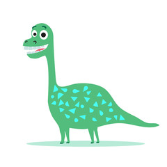 Cute dinosaur cartoon drawn for tee print. Vector