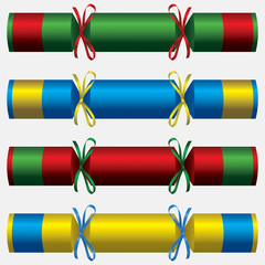 Bright Two Tone Christmas crackers in vector format.