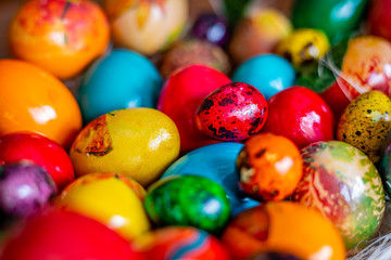 Background of beautiful easter eggs.