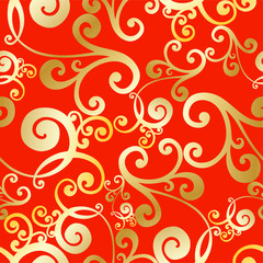 Vector hand-painted vintage baroque ornament.