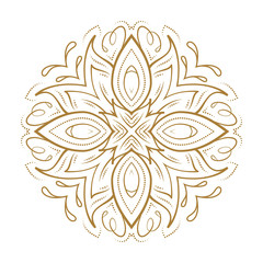 Golden mandala vector illustration. Ethnic style temporary tattoo.