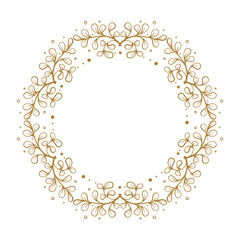 Vector floral vintage wreath frame on a white background.
