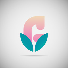 Letter G logo flower simple elegant flat design. creative gradient logo vector. abstract unique font and alphabet modern logo for company, spa, health, event, community. EPS 10.