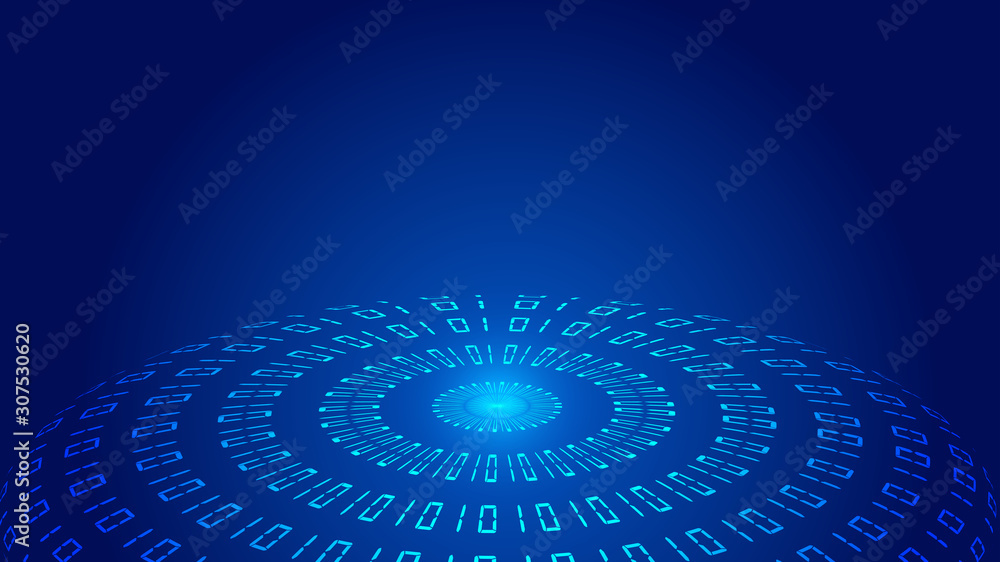 Poster 01 numbers constitute a luminous abstract background with perspective space
