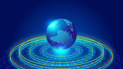 Cosmic sky, 3d digital earth,01 digital, luminous aperture composition of the world network big data abstract background