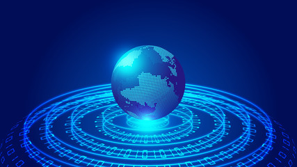 Cosmic sky, 3d digital earth,01 digital, luminous aperture composition of the world network big data abstract background
