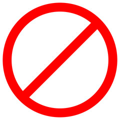 No Sign Empty Red Crossed Out Circle,Not Allowed Sign,Blank Prohibiting Symbol,Vector Illustration, Isolate On White Background Label. EPS10