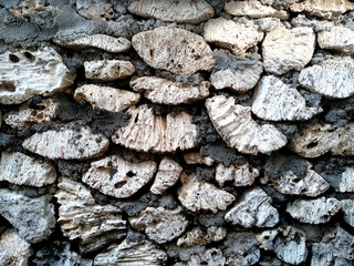 Background with stone. Wall texture can be used as a wall frame and wall background. Dirty and Old coral wall texture background.