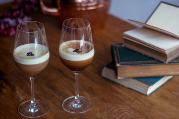 Irish coffee cocktails