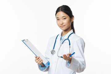 young doctor with clipboard