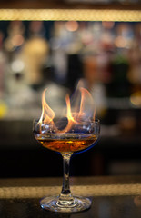 Flaming cocktail
