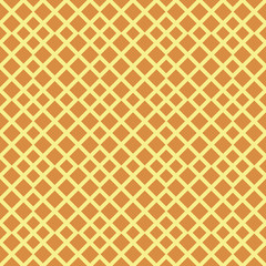 A waffle geometric seamless vector pattern in ornage and yellow. Surface print design.