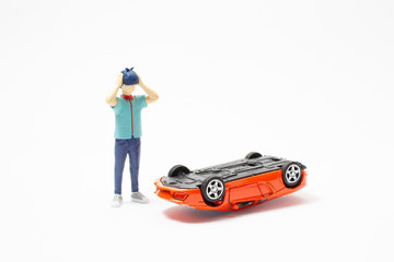 Worried of figure Male Driver want car service