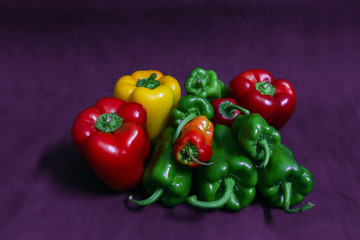 Fresh healthy vegetables including paprika and pepper