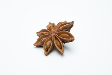Star anise on a  white background